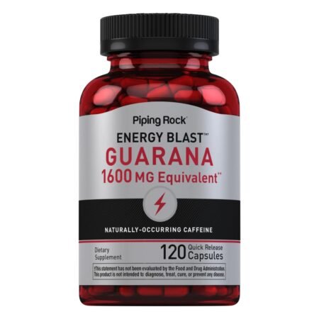 Guaraná de máxima potencia, 1600 mg, 120 cápsulas