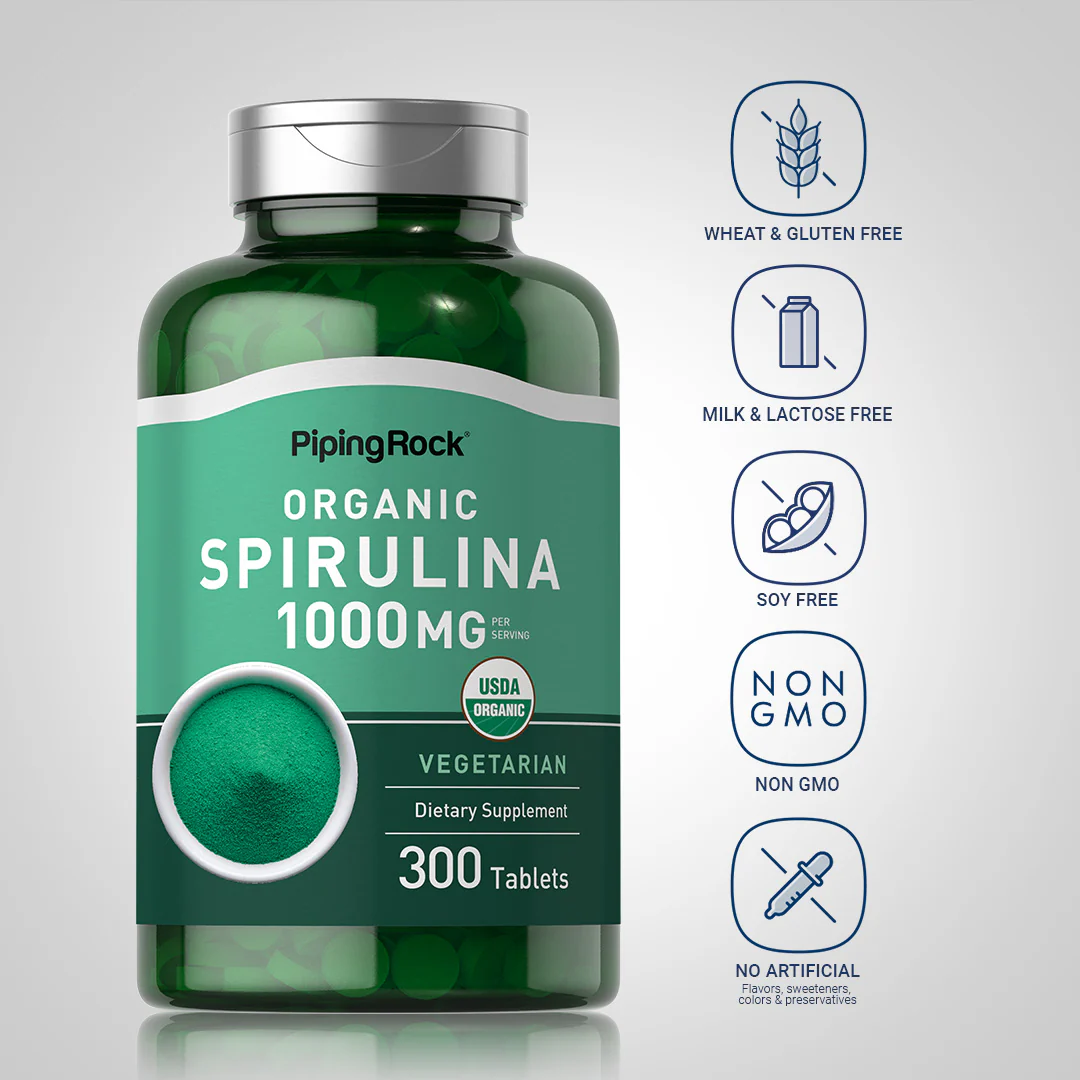 Espirulina, 1000mg (por porción), 300 Tabletas - Imagen 3